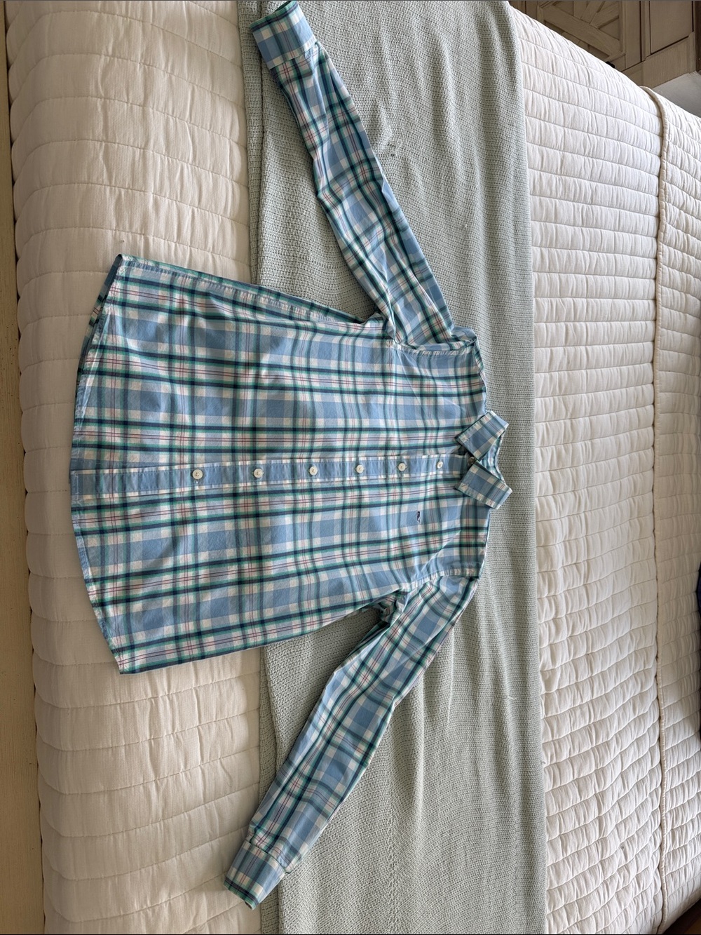 Vineyard Vines Boys Plaid Button-Down Shirt - Blue & Green